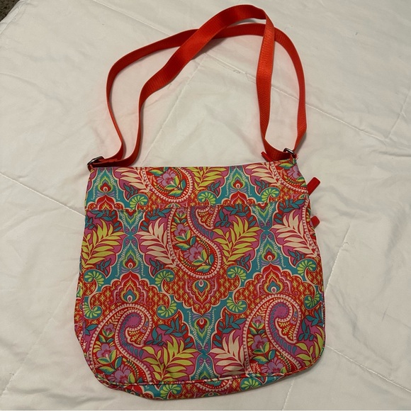 Vera Bradley Paisley In Paradise Pattern Triple Zip Hipster - Picture 5 of 9